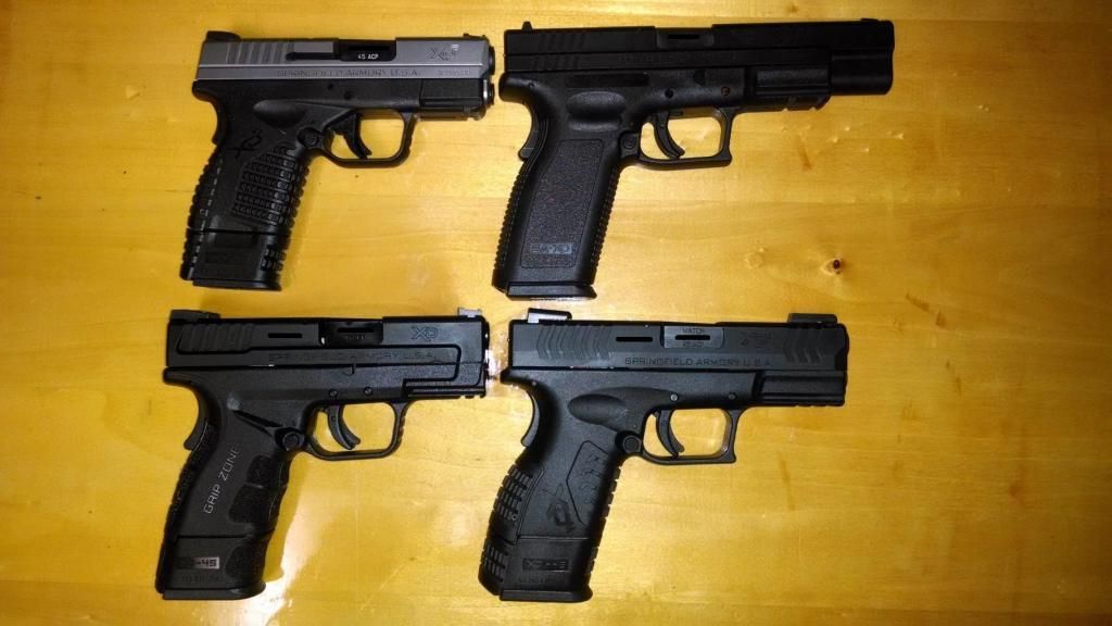 The Mod.2 vs XDM vs XDS vs XD Tactical (45 ACP) picture comparison